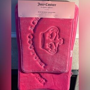 Juicy Couture Azalea Set of 2 Pink Bath Rugs Mats Memory Foam